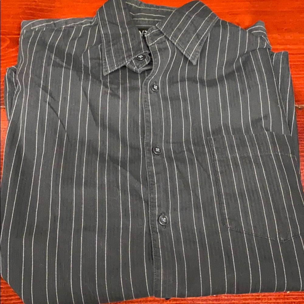 Black striped dress shirt